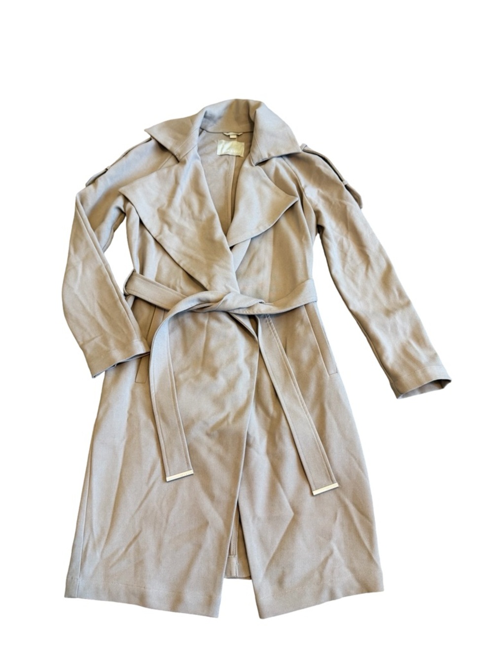 Soia & Kyo Cream Long-Length Trench Coat w/ Belt Neutral Everyday Size Small